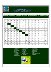 English worksheet: Computer and net square