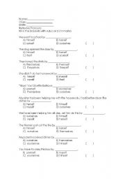 English worksheet: Reflexive Pronouns