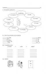 English worksheet: worksheet numbers and things
