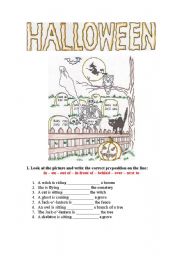 English Worksheet: Halloween Prepositions
