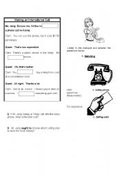 English worksheet: Making an International Call