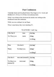 English worksheet: Formation of past continuous