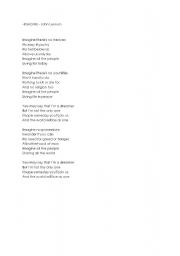 English Worksheet: John Lennon Imagine