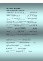 Past Simple Tense Worksheet