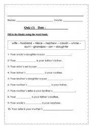 English Worksheet: Quiz