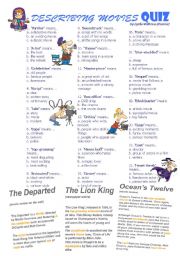 English Worksheet: DESCRIBING MOVIES QUIZ