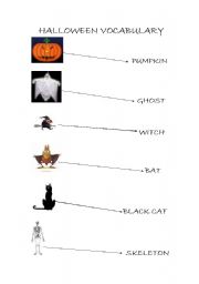 English worksheet: Halloween vocabulary