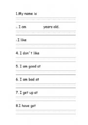 English Worksheet: My name is