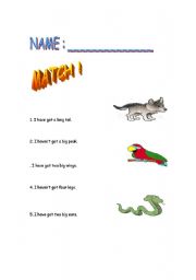 English worksheet: Match