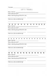 English worksheet: Lets travel