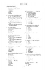 English worksheet: gerund exercise