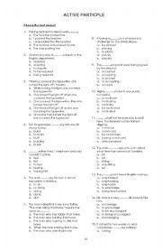 English worksheet: active participles exercise