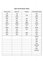 English worksheet: Sight Words