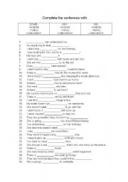 English Worksheet: Indefinite Pronouns