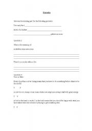 English Worksheet: Proverbs