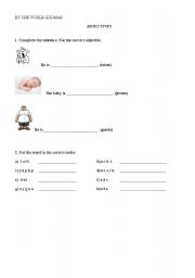 English Worksheet: adjectives