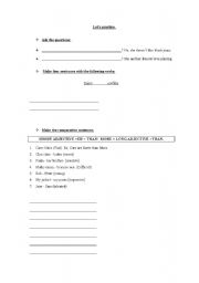 English worksheet: ask a question
