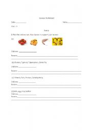 English Worksheet: Nutrition