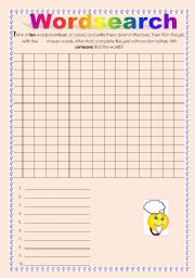 English Worksheet: Make up a wordsearch!