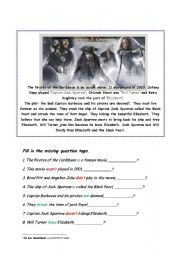 English Worksheet: Question Tags