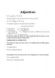 English worksheet: Comparatives and Superlatives