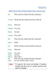 English Worksheet: who stole the cookie from the cookie jar