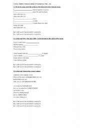 English Worksheet: Song 