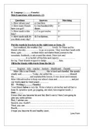 English worksheet: exam