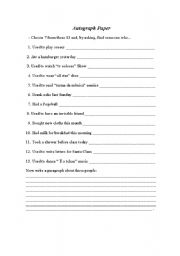 English worksheet: Autograph Paper (2)
