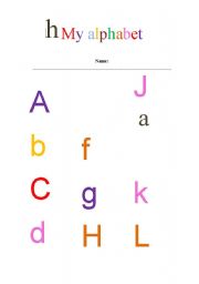 English worksheet: My alphabet