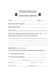 English worksheet: Library Helper Application