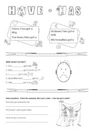 English Worksheet: Have / Has