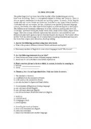 English worksheet: global english