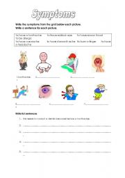 English worksheet: Symptoms