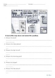 English Worksheet: Giving directions.