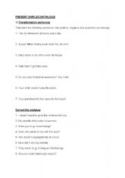 English worksheet: Present Simple/ Continuous