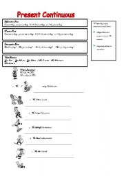 English Worksheet: present continuous