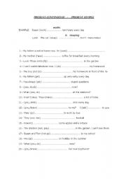 English Worksheet: present simple/presenr continous