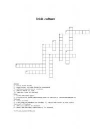 English worksheet: Crossword Irish cultura