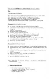 English Worksheet: Advantages and disadvantages of living in a bis city