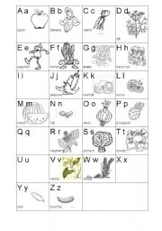 English Worksheet: Vegetable Alphabet