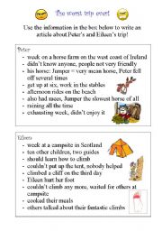 English Worksheet: The worst trip ever!