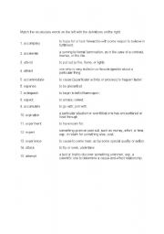 English Worksheet: Vocabulary