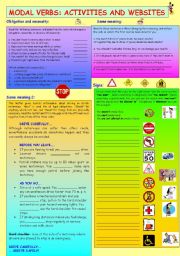 English Worksheet: MODAL VERBS: ACTIVITIES AND WEBSITES TO PRACTICE. 2 PAGES