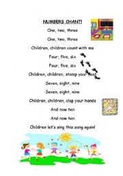 English Worksheet: Numbers chant