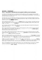 English Worksheet: personality words