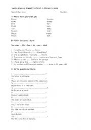 English worksheet: a quiz for 9th grade
