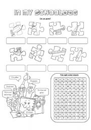 English Worksheet: MY SCHOOLBAG