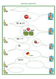 English worksheet: at the greengrocers / imagine a dialogue