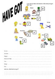 English Worksheet: HAVE GOT